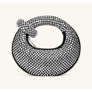 JW Pei Abacus Artificial Crystal Mini Top Handle Bag In Black